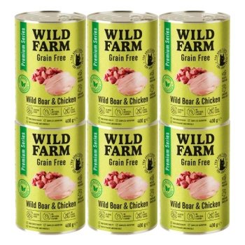 WILD FARM Premium Grain Free Wild Boar and Chicken 6x400g - τροφή για γάτες χωρίς σιτηρά