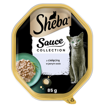 SHEBA Sauce Collection tray 85g - υγρή πλήρης τροφή για ενήλικες γάτες, τεμάχια με μοσχάρι, σε σάλτσα
