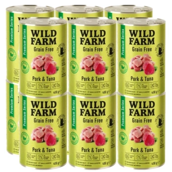 WILD FARM Premium Grain Free Pork and Tuna 12x400g - τροφή για γάτες χωρίς σιτηρά