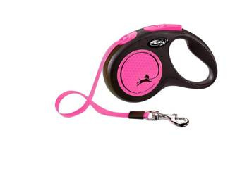 Flexi Leash Classic M Ταινία 5m έως 25kg Νέον Ροζ