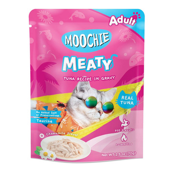 MOOCHIE Τόνος σε σάλτσα 70g υγρή τροφή για γάτες (τόνος και χαμομήλι σε σάλτσα)