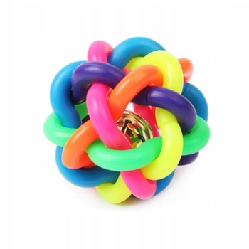 NUXIE Παιχνίδι για σκύλους υφασμένη μπάλα από καουτσούκ με κουδούνι 6cm