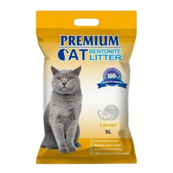 Premium Cat Clumping Bentonite Litter - Λεμόνι για γάτες 5L