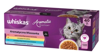 WHISKAS Φακελάκια αρωματικού μείγματος για ενήλικες 40 x 85 g - υγρή τροφή για γάτες