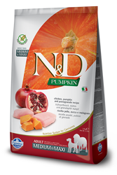 Farmina N&D Pumpkin Grain Free Canine Adult Medium&Maxi Chicken&Pomegranate 12kg