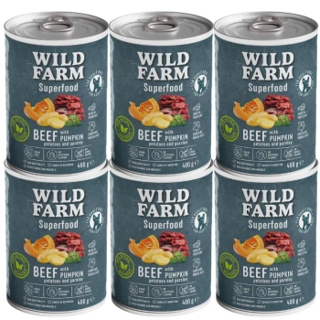 Wild Farm Superfood Beef 6x400g τροφή για σκύλους χωρίς σιτηρά