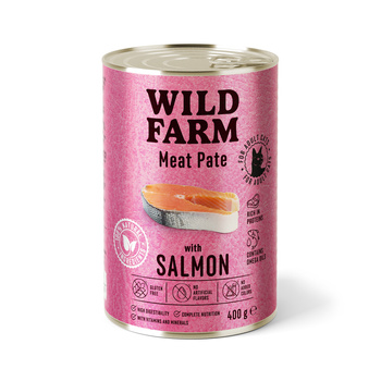 WILD FARM Pate με σολομό 400g - τροφή για γάτες χωρίς γλουτένη