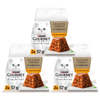 GOURMET Revelations Λεπτά κομμάτια σε ζελέ με κοτόπουλο 3x(2x57g)