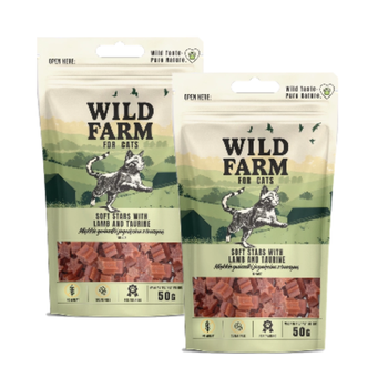 WILD FARM αστέρια αρνιού με ταυρίνη 2x50g λιχουδιές για γάτες