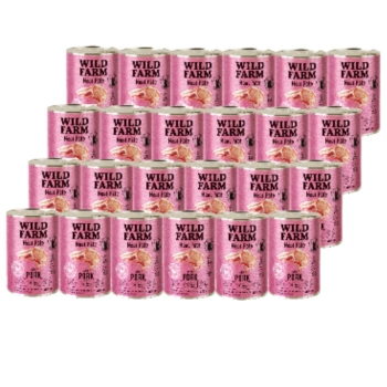 WILD FARM Pate με χοιρινό 24x400g - τροφή για γάτες χωρίς γλουτένη