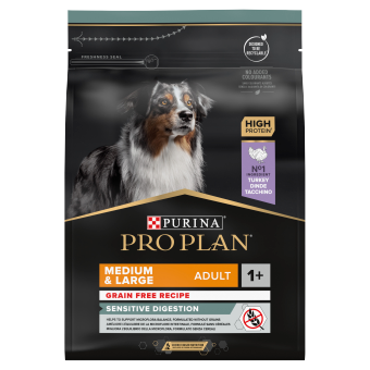 PRO PLAN Sensitive Digestion Medium & Large Adult πλούσια σε γαλοπούλα τροφή για σκύλους 2.5kg