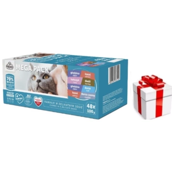 Σακουλάκια Frendi για γάτες με γεύσεις ψαριού σε σάλτσα 48x100g + ΈΚΠΛΗΞΗ ΓΙΑ ΤΗ ΓΆΤΑ