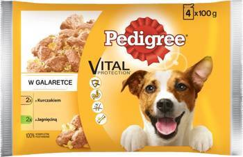 Pedigree Vital Protection Wet Adult Dog Food Αρνί & Κοτόπουλο ζελέ 4x100g