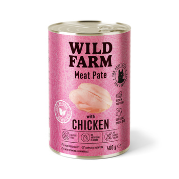 WILD FARM Pate με κοτόπουλο 400g - τροφή για γάτες χωρίς γλουτένη