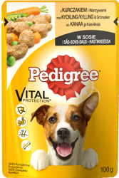 Pedigree Υγρή τροφή για ενήλικες σκύλους με κοτόπουλο και λαχανικά σε σάλτσα 100g