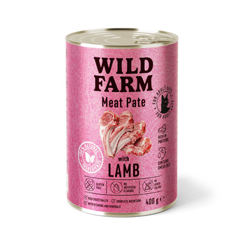WILD FARM Pate με αρνί 400g - τροφή για γάτες χωρίς γλουτένη
