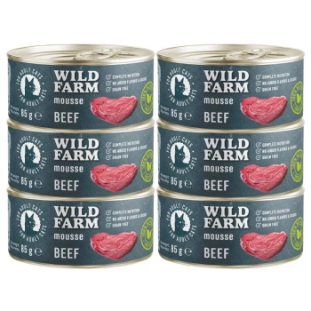 WILD FARM Mousse Beef 6x85g - μους χωρίς σιτηρά για γάτες