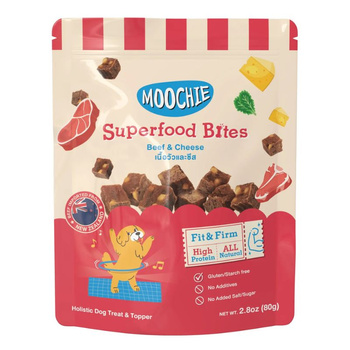 MOOCHIE Superfood Bites Μοσχάρι & Τυρί 40g λιχουδιές για σκύλους