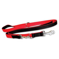Dingo Extra Double Strap Convertible Leash για σκύλους κόκκινο/μαύρο 220cm