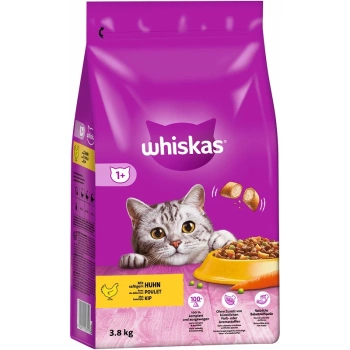 WHISKAS Adult 3,8 kg - ξηρά τροφή για ενήλικες γάτες, με νόστιμο κοτόπουλο