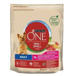 Purina One Mini/Small Adult Dog Food Beef With Rice 800g