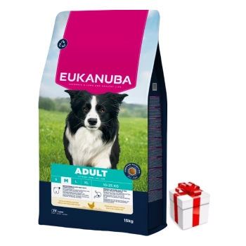 EUKANUBA Active Adult Medium Breed Chicken 15kg +  δωρεάν έκπληξη για το σκύλο σας!