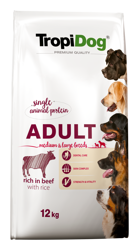 Tropidog Premium Adult Medium & Large Breed Beef With Rice 12kg