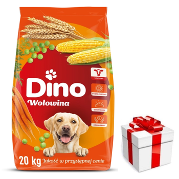Ξηρά τροφή για σκύλους DINO με μοσχάρι 20kg + μια δωρεάν έκπληξη για τον σκύλο σας