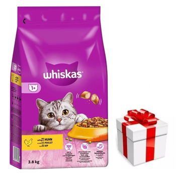 WHISKAS Adult 3,8 kg - ξηρά τροφή για ενήλικες γάτες, με νόστιμο κοτόπουλο + ΈΚΠΛΗΞΗ ΓΙΑ ΤΗ ΓΆΤΑ