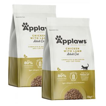 Applaws Adult Κοτόπουλο με έξτρα αρνί ξηρά τροφή για γάτες 2x7.5kg
