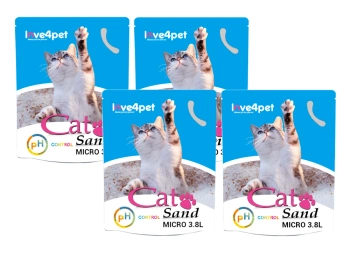 Άμμος για γάτες Cat Sand Micro Σιλικόνης - PH Control 4x3.8l (Αλλάζει χρώμα για να ελέγξει για πρώιμα σημάδια ασθένειας)