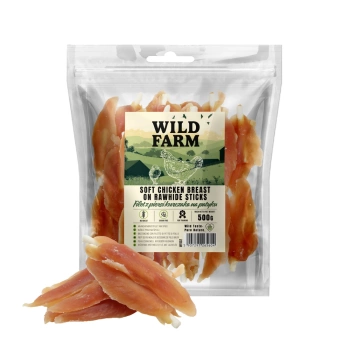 WILD FARM Φιλέτο στήθους κοτόπουλου σε ξυλάκι 500g λιχουδιά για σκύλους