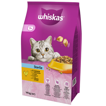 WHISKAS Ξηρά τροφή για γάτες 1+ αποστειρωμένη με κοτόπουλο 14kg