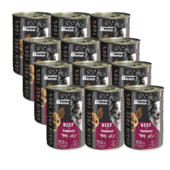 Super Beno ΣΚΥΛΟΣ χωρίς δημητριακά μπουκιές με μοσχάρι και κυνήγι σε σάλτσα 12x415g