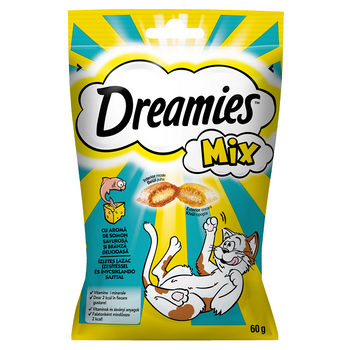 DREAMIES MIX 60 g - λιχουδιά για γάτες με γεύση τυρί και σολομό