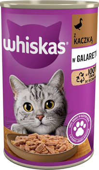 WHISKAS Υγρή τροφή για γάτες 1+ με πάπια σε ζελέ 12x400g