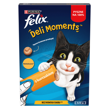 Felix Deli Moments Κρεμώδη σνακ για γάτες με κοτόπουλο 4x10g