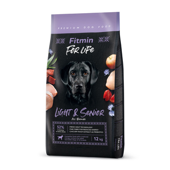 FITMIN For Life Light & Senior 12kg + Μπισκότα Fitmin For Life για σκύλους και γάτες 50 g mix γεύσεις