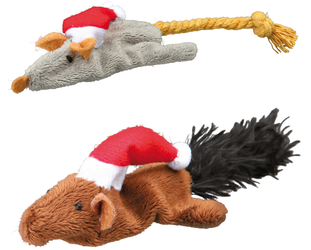 Trixie Χριστουγεννιάτικο βελούδινο ποντίκι και σετ μασκότ σκίουρου για γάτες