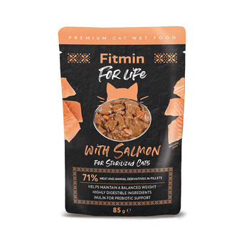 Fitmin Cat For Life Αποστειρωμένος Σολομός 85g