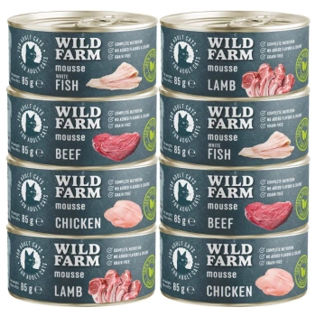 WILD FARM Mousse Mix γεύσεις 8x85g - μους χωρίς σιτηρά για γάτες