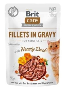 BRIT CARE Cat Pouches Φιλέτα σε σάλτσα με πλούσια πάπια 10x85g