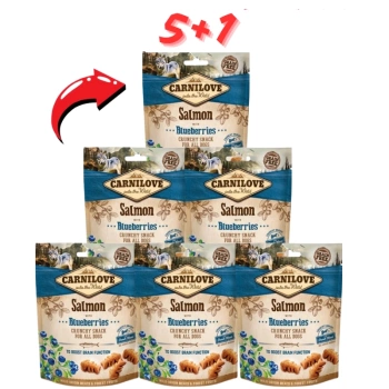 Carnilove Crunchy Snack, σολομός με μύρτιλλα 200 γρ. 5+1 ΔΩΡΟ!!