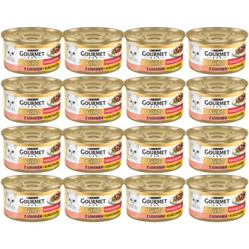 Purina Gourmet Gold Σολομός με κοτόπουλο σε σάλτσα 48x85g