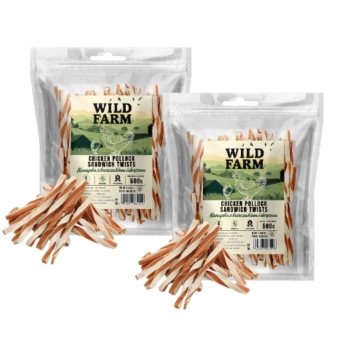 WILD FARM σάντουιτς με κοτόπουλο και μπακαλιάρο 2x500g λιχουδιές για σκύλους