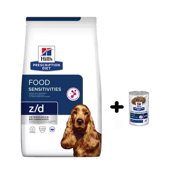 HILL'S PD Prescription Diet Canine z/d Food Sensitivities 3kg + HILL'S PD Prescription Diet Canine z/d Food Sensitivities 370g