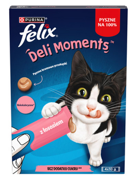 Felix Deli Moments Κρεμώδη σνακ για γάτες με σολομό 4x10g