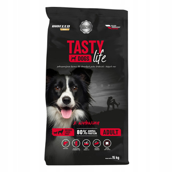 Tasty Dogs Life τροφή για σκύλους με βόειο κρέας 15 kg (μεσαίες και μεγάλες φυλές)
