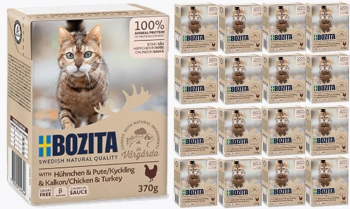 BOZITA Γάτα Κοτόπουλο & Γαλοπούλα σε Σάλτσα 16x370g