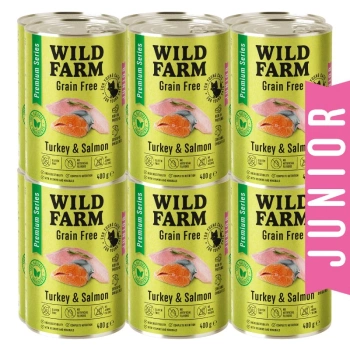 WILD FARM Premium Grain Free Turkey and Salmon 12x400g - τροφή για γατάκια χωρίς κόκκους